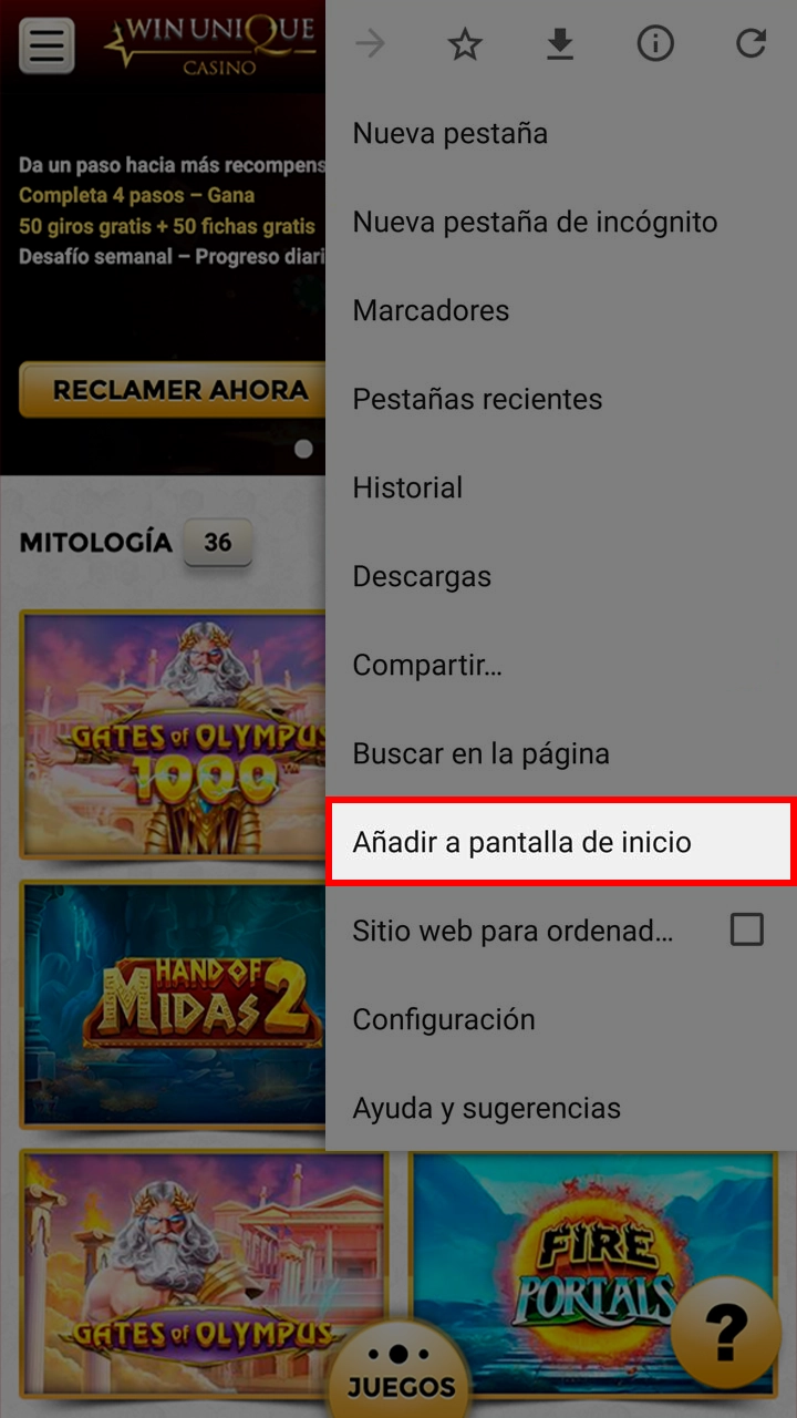 Seleccione esta opción para añadir la aplicación WinUnique a su escritorio.