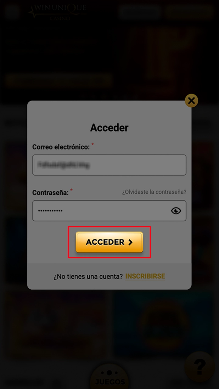 Accedere al proprio conto personale WinUnique Casino.