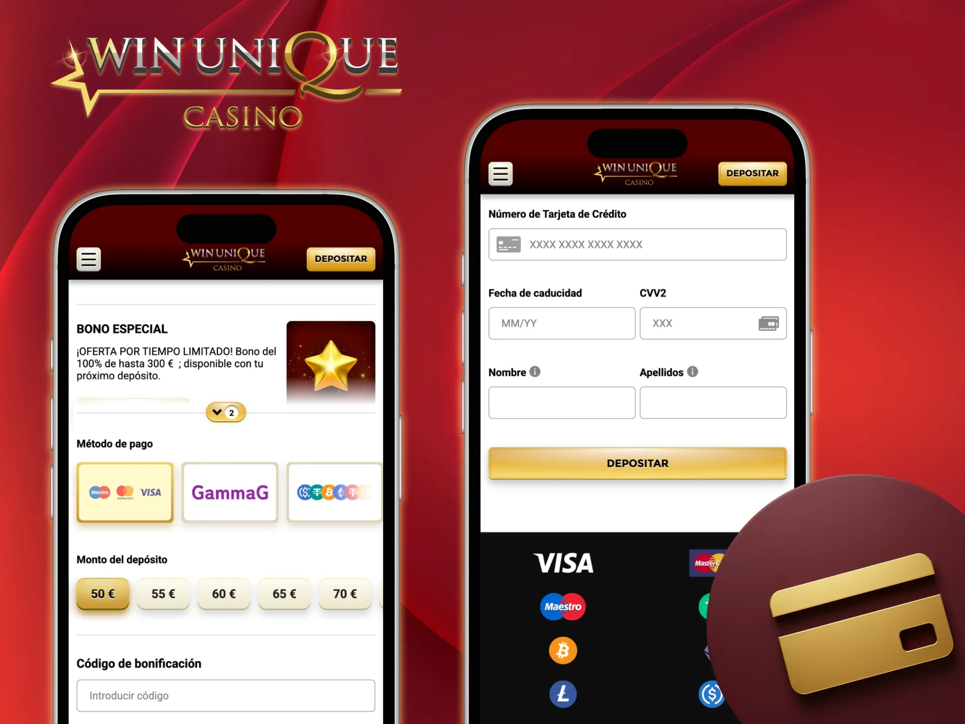 Haz tu depósito móvil fácil en Unique Casino.