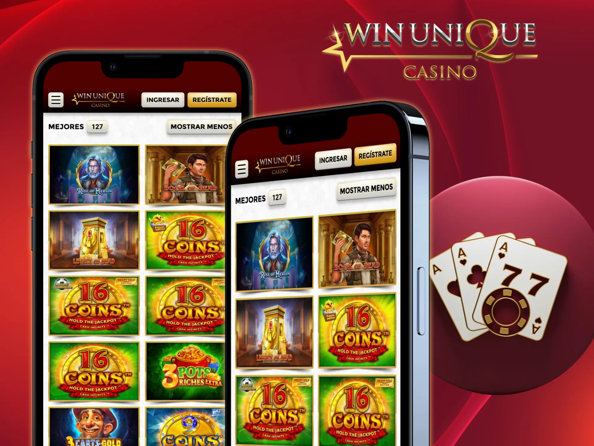 Disfruta todos los juegos desde la app Unique Casino.