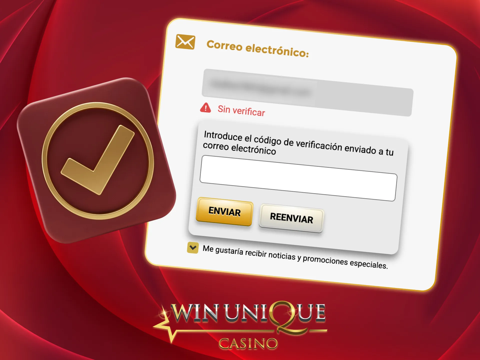 Solicita verificación otra vez en Unique Casino.
