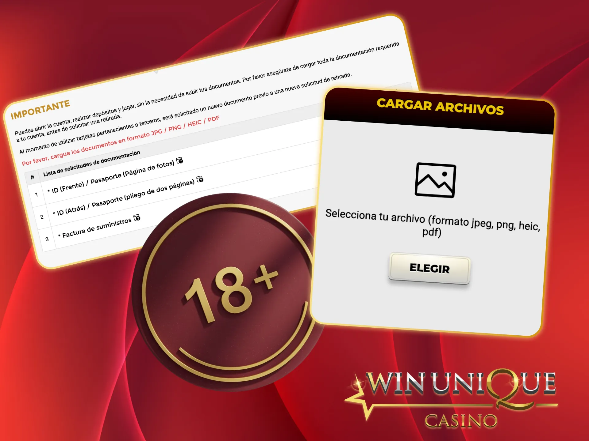 Cumple KYC y retira fondos en Unique Casino.